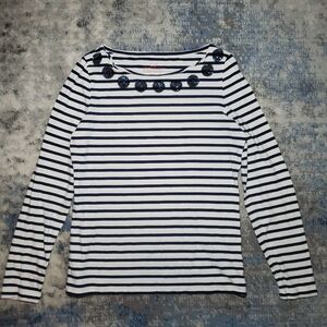 Vineyard Vines Striped Sequin Neckline Top Size Small
